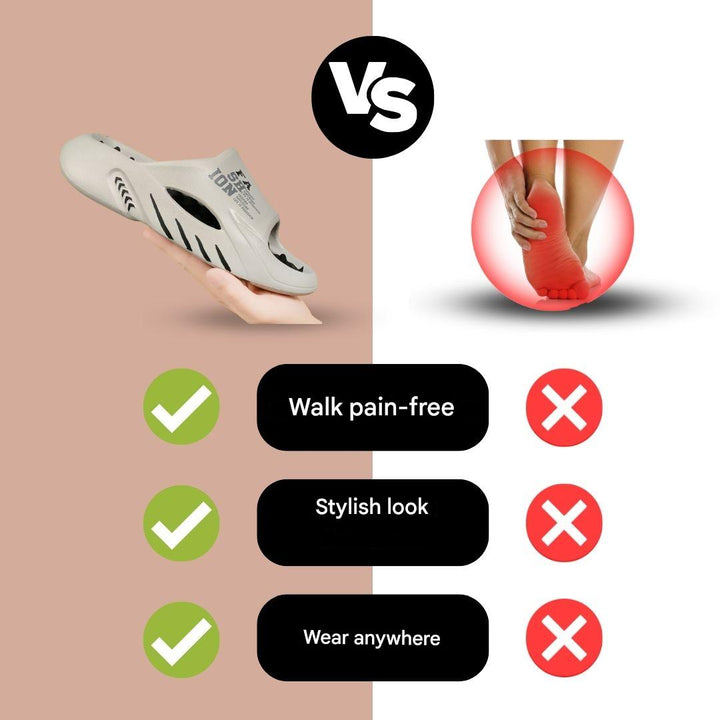 Orthopaedic massage slippers with nubs for ladies & gentlemen – Vitalis-Black-5-6-The Livary