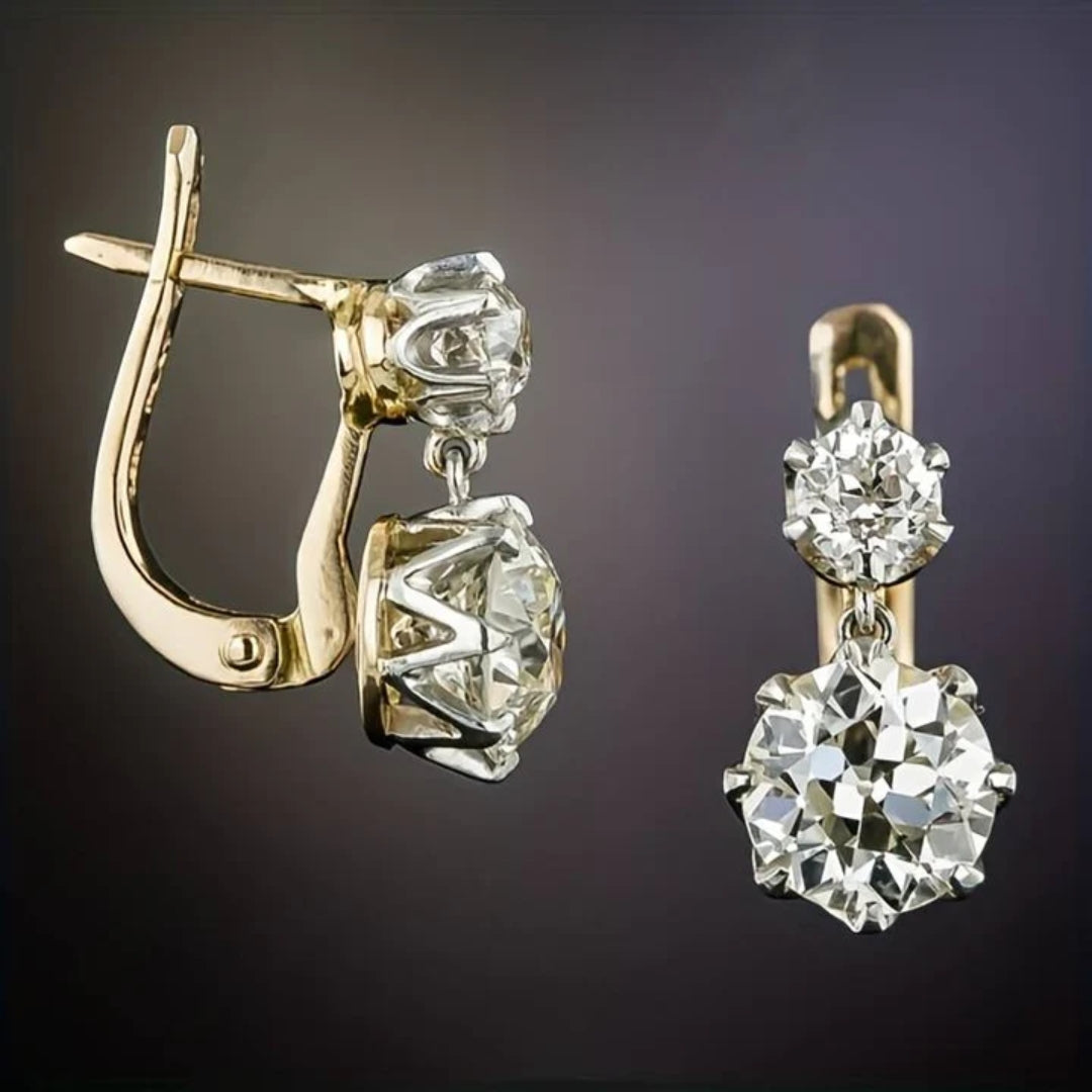 Gold Zirconia Earrings - Selene-The Livary