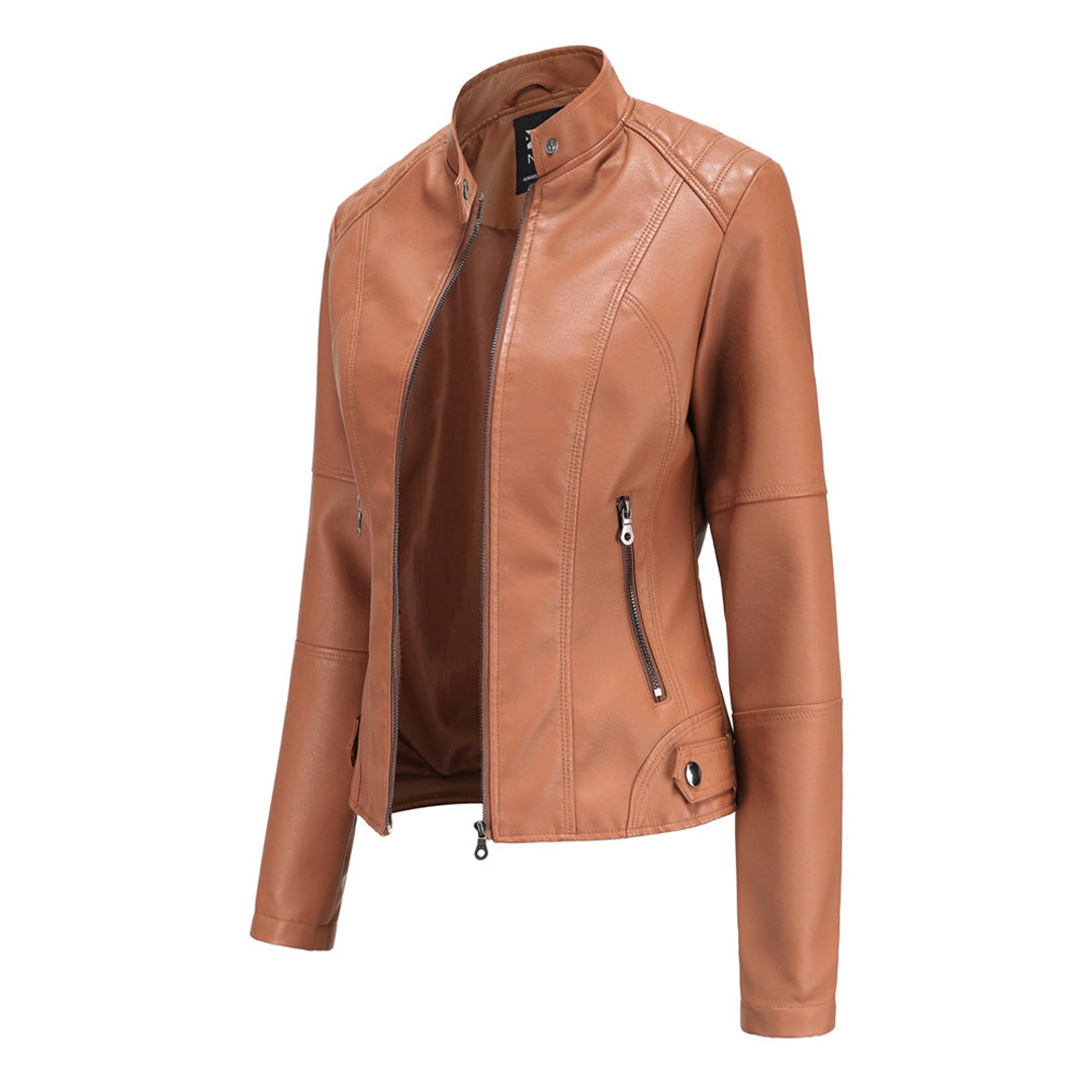 Stylish Leather Ladies' Jacket - Romy-Black-XS-The Livary