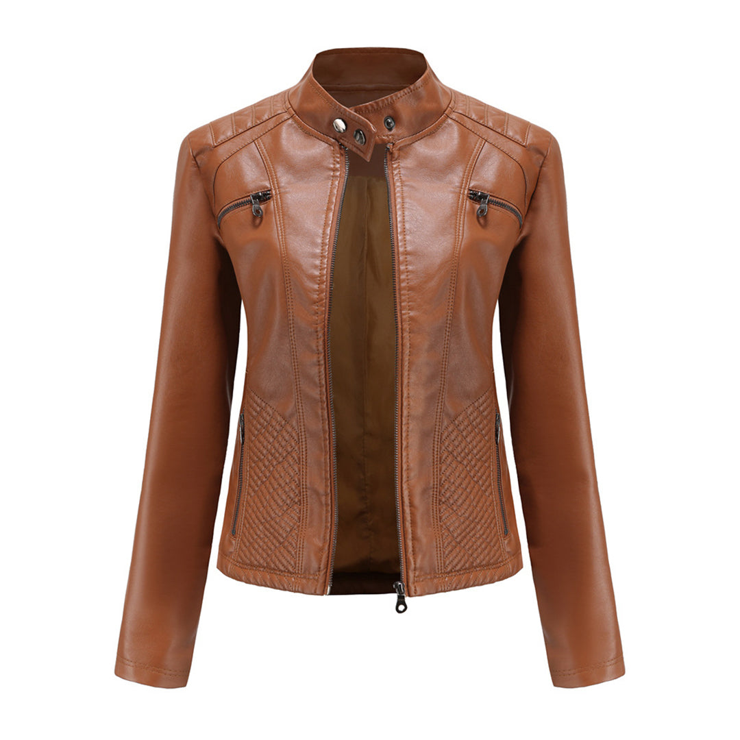 Cool Leather Ladies Jacket - Nova-Brown-XS-The Livary