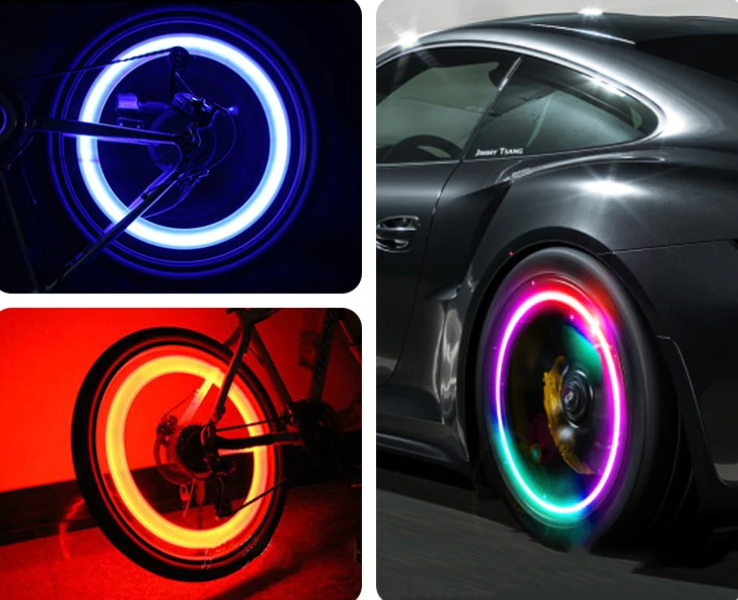 Set of 4 LED Valve Caps – GlowRims-Blue-The Livary
