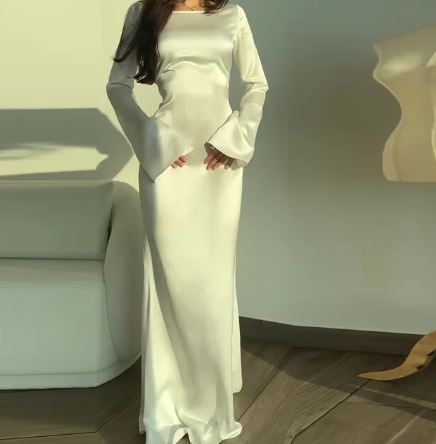 Stylish Long Sleeve Dress - Elisa-White-XS-The Livary