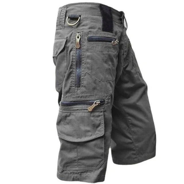 Quick-drying outdoor cargo shorts for men – TrailFlex-Gray-S-The Livary