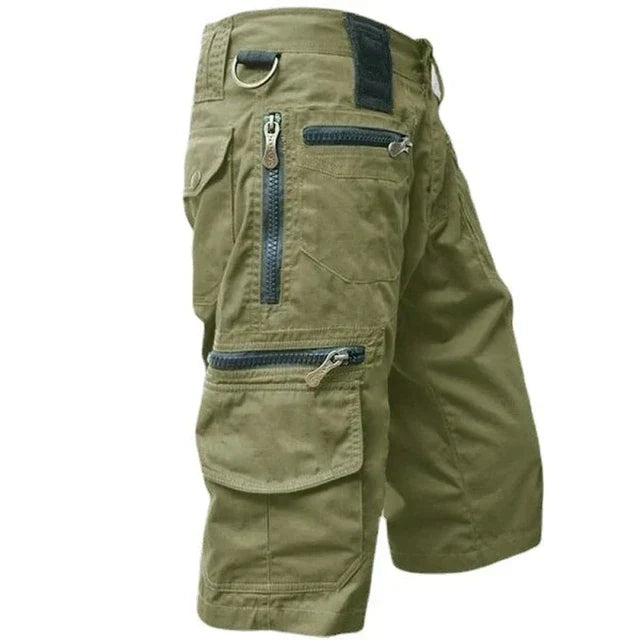Quick-drying outdoor cargo shorts for men – TrailFlex-Green-S-The Livary
