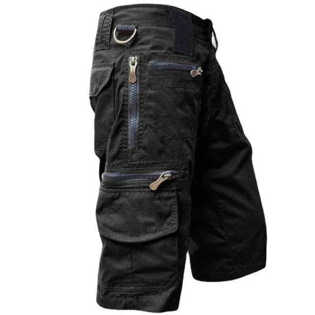 Quick-drying outdoor cargo shorts for men – TrailFlex-Black-S-The Livary