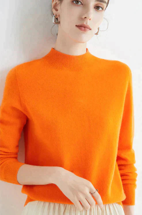 Casual Women's Sweater - Livia-Orange-M-The Livary
