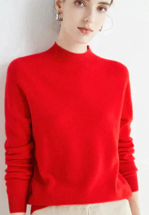 Casual Women's Sweater - Livia-Red-M-The Livary