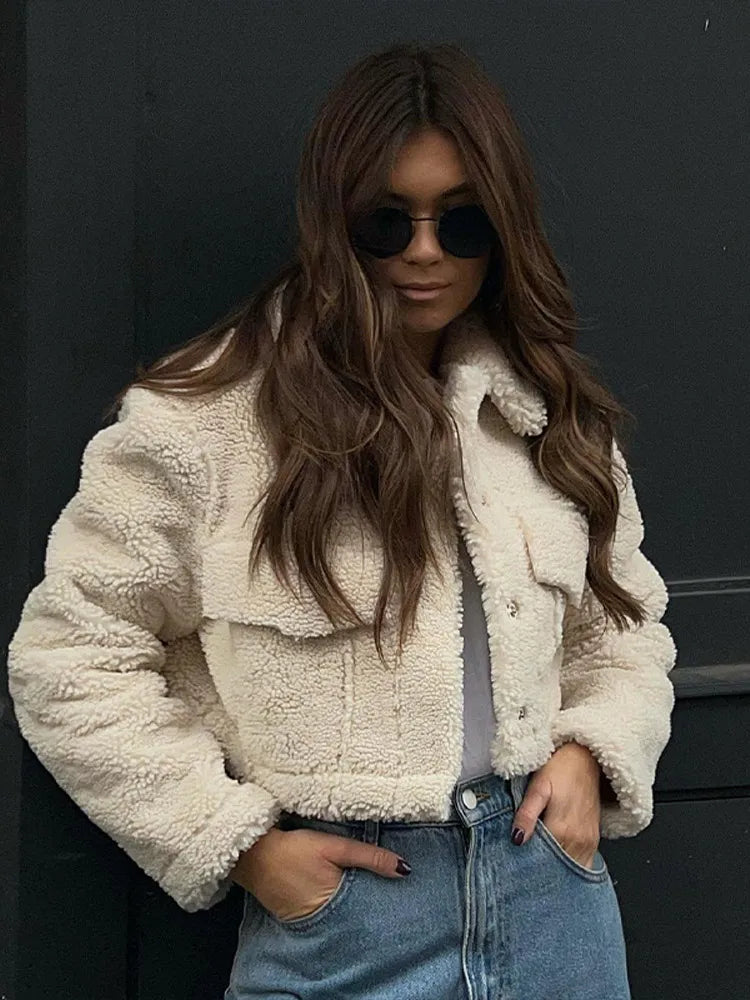 Warm and Stylish Short Jacket - Lucia-Beige-XS-The Livary