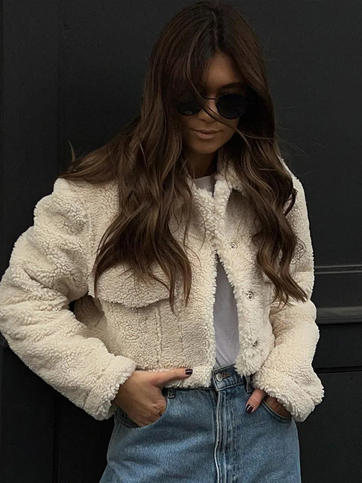 Warm and Stylish Short Jacket - Lucia-Beige-XS-The Livary