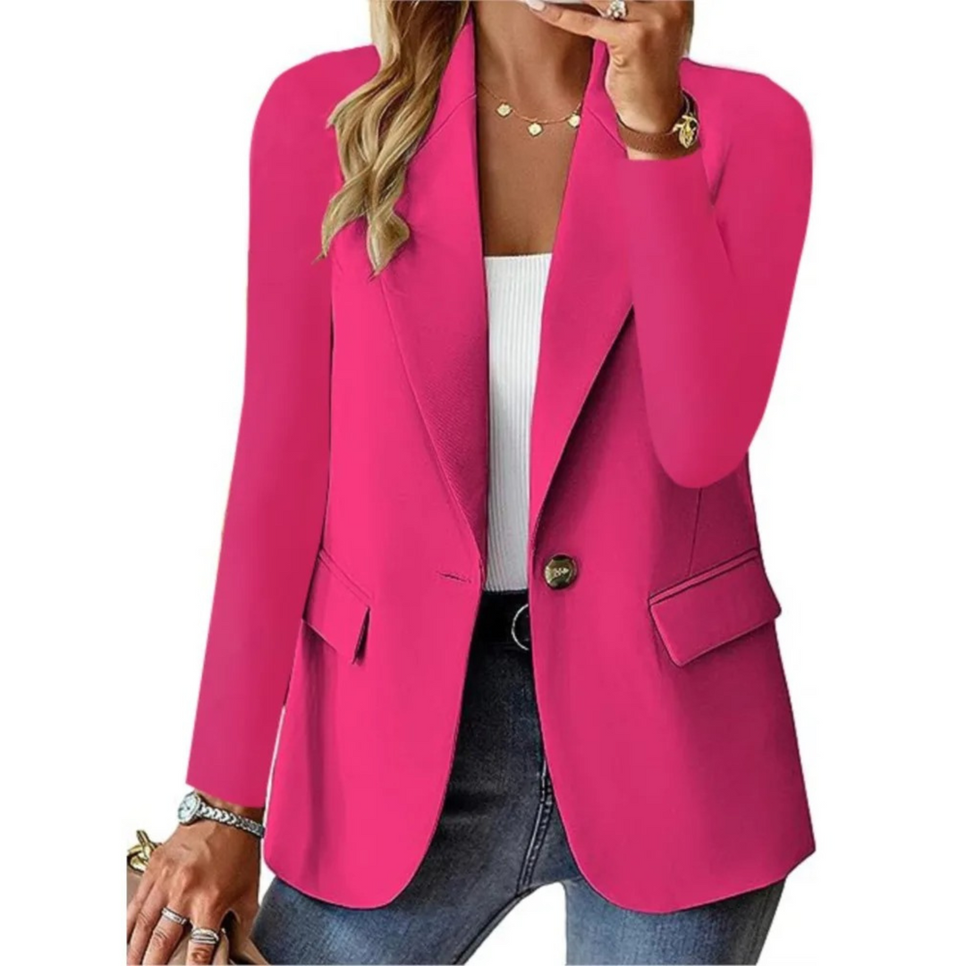 Classic Slim Ladies Blazer - Camille-Pink-S-The Livary