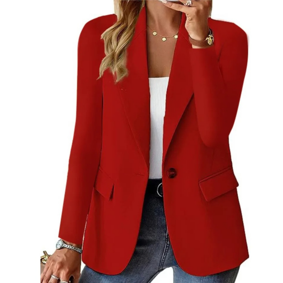Classic Slim Ladies Blazer - Camille-Red-S-The Livary