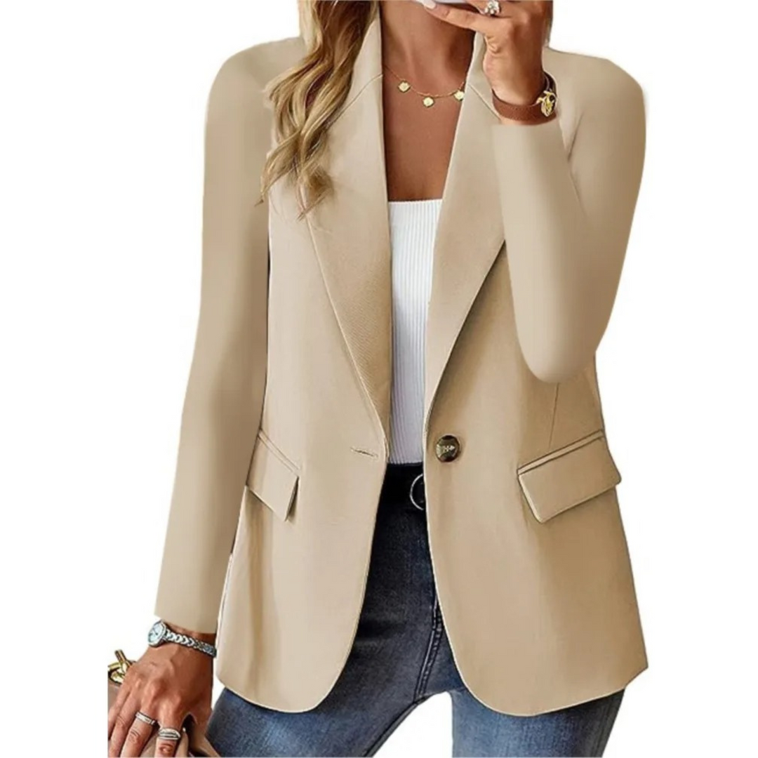 Classic Slim Ladies Blazer - Camille-Light brown-S-The Livary