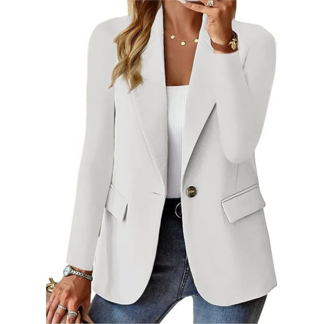 Classic Slim Ladies Blazer - Camille-White-S-The Livary