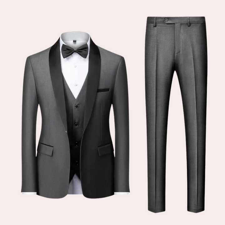 Luxury Three-Piece Suit for Men - Dante-Dark grey-S-The Livary