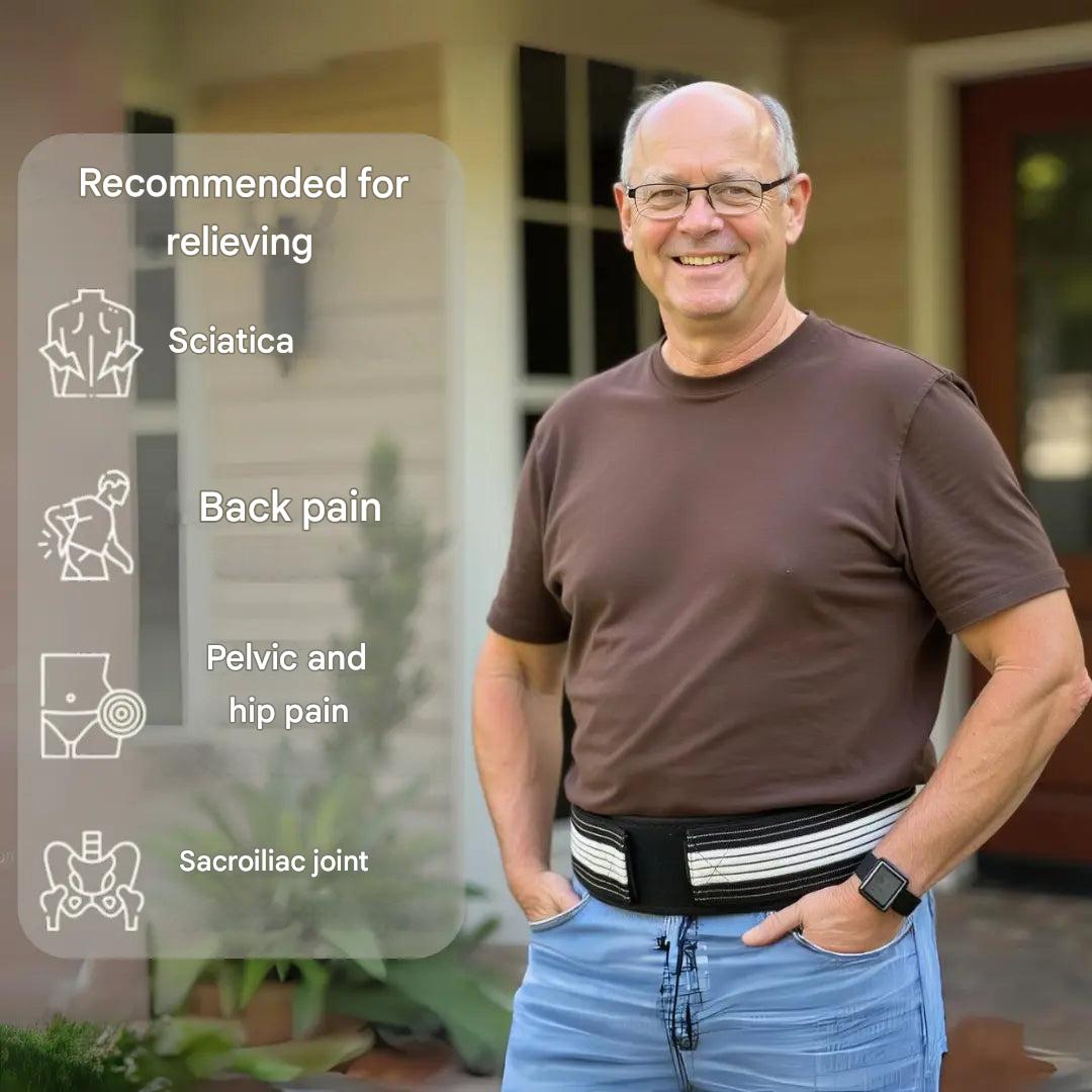 Back brace for back pain & sciatica – SpineRelief CoreBelt-1 Sameo Back Belt-M (Hip 75-110 cm)-The Livary