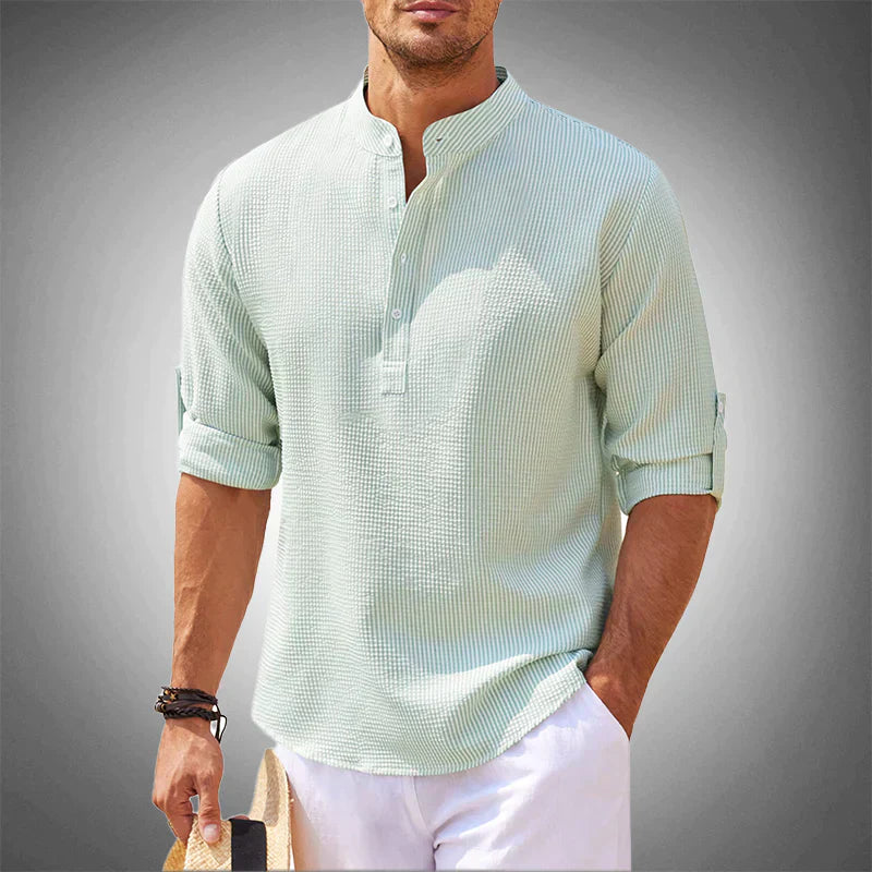 Men's Summer Shirt Breathable Short Sleeve Casual Shirt - Luca-Light green-S-The Livary