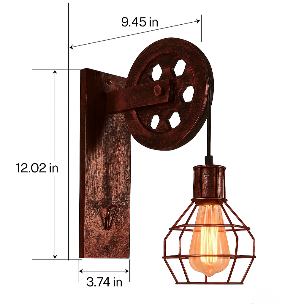 Vintage Industrial LED Wall Lamp - IronGlare-Black-The Livary