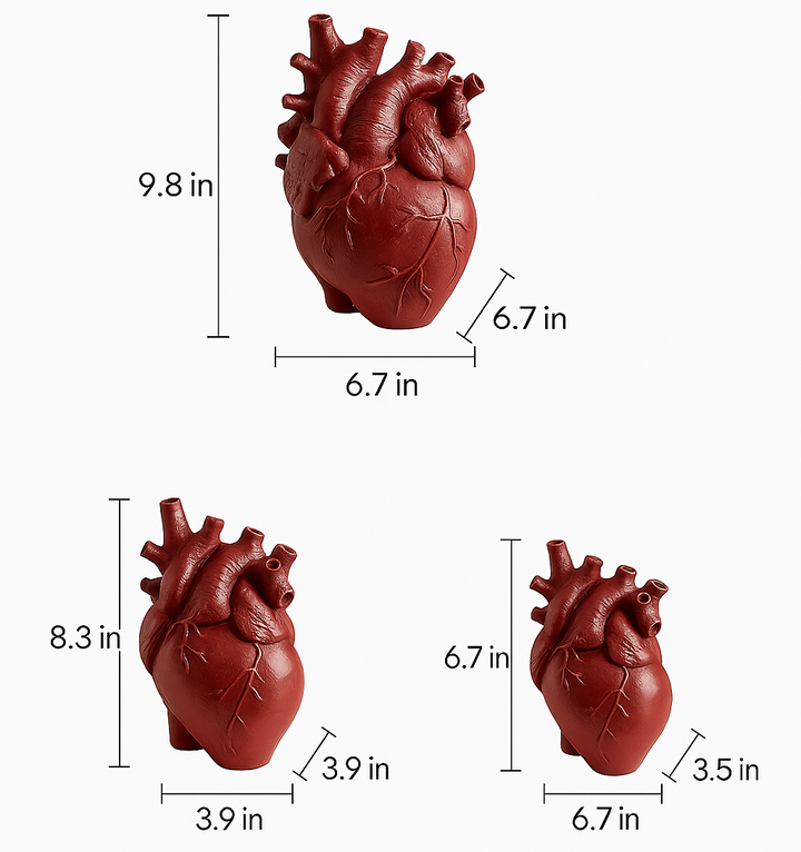 Greek Inspired Heart-Shaped Vase - Elena-Black-The Livary