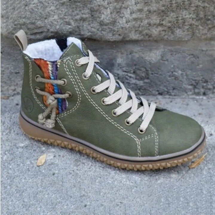 Comfortable Ankle Boots with Support and Style - Luna-Eucalyptus Green-3-The Livary