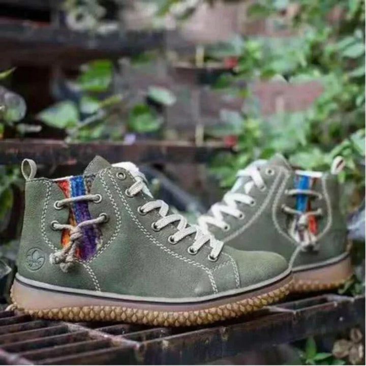 Classical Vintage Leather Winter Boots for Women - Sofia-Blue-3-The Livary