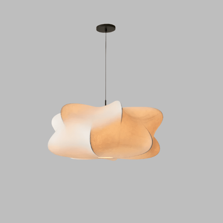 Japanese Silk Pendant Lamp in Wabi Sabi Style - Sana-White Light-40cm x 20cm-The Livary