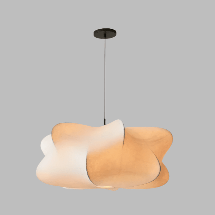 Japanese Silk Pendant Lamp in Wabi Sabi Style - Sana-White Light-60cm x 35cm-The Livary
