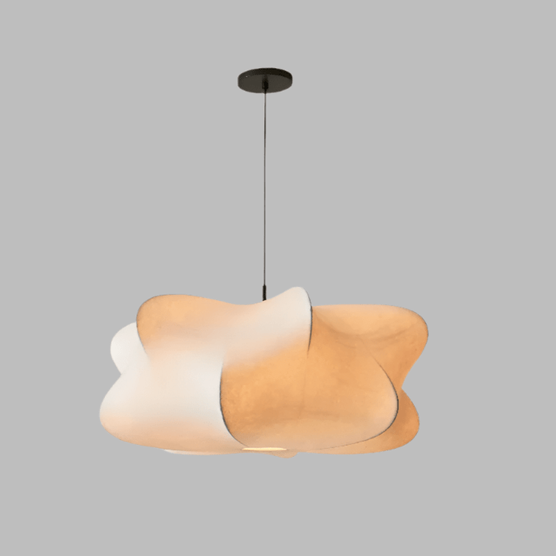 Japanese Silk Pendant Lamp in Wabi Sabi Style - Sana-White Light-50cm x 25cm-The Livary