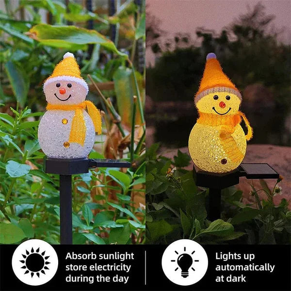 Solar Energy Snowman Lamp - SolarSnow-Red (1+1 Free)-The Livary