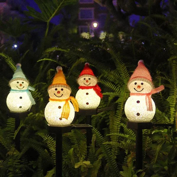 Solar Energy Snowman Lamp - SolarSnow-Red (1+1 Free)-The Livary