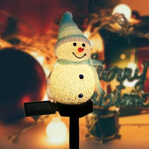 Solar Energy Snowman Lamp - SolarSnow-Red (1+1 Free)-The Livary