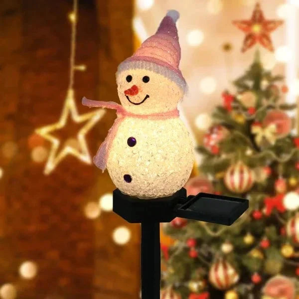 Solar Energy Snowman Lamp - SolarSnow-Red (1+1 Free)-The Livary