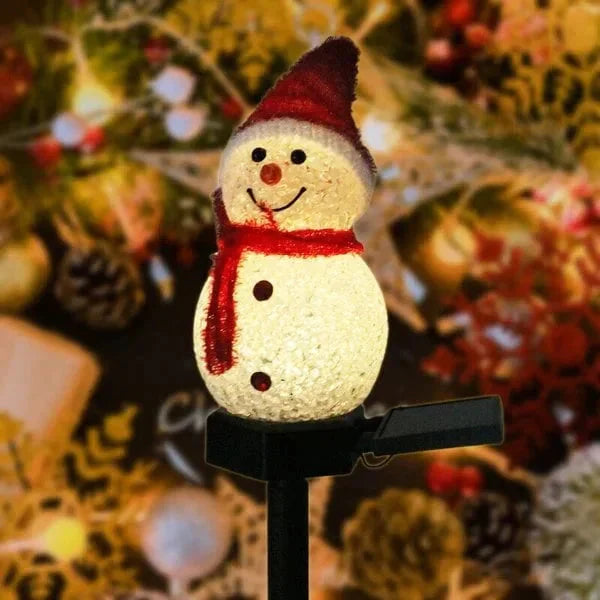 Solar Energy Snowman Lamp - SolarSnow-Red (1+1 Free)-The Livary