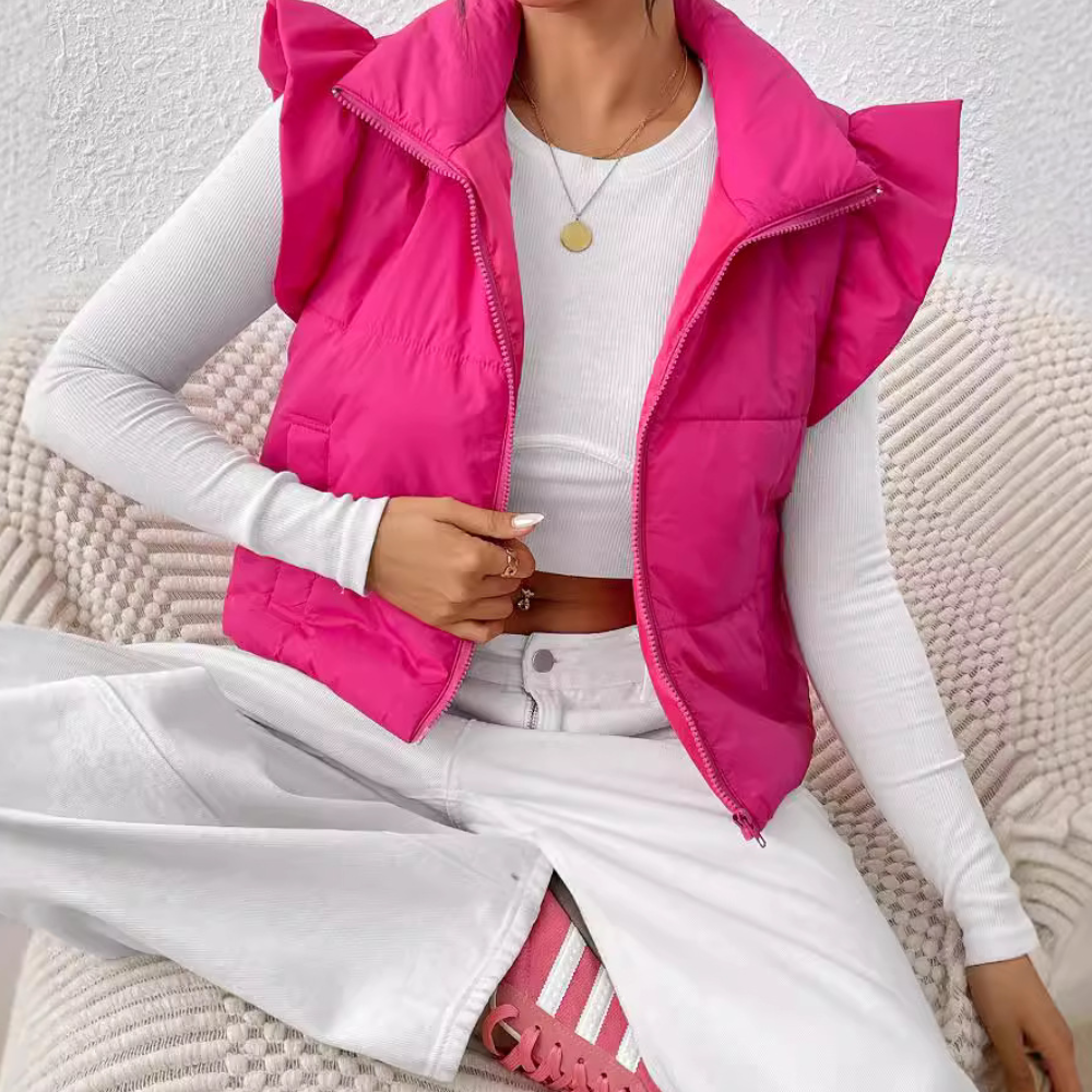 Short Padded Women's Gilet - Romy-Pink-XS-The Livary