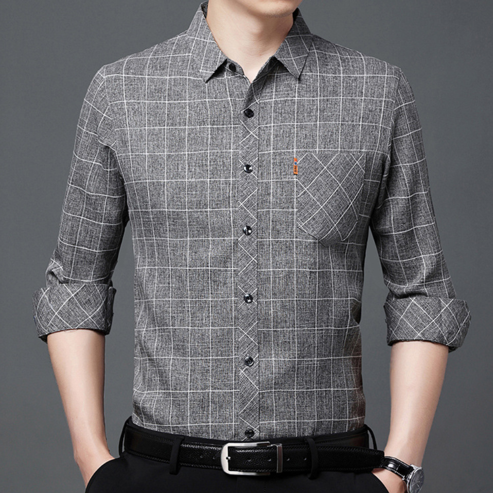 Classic Checked Men's Shirt - Thijs-Grey-S-The Livary