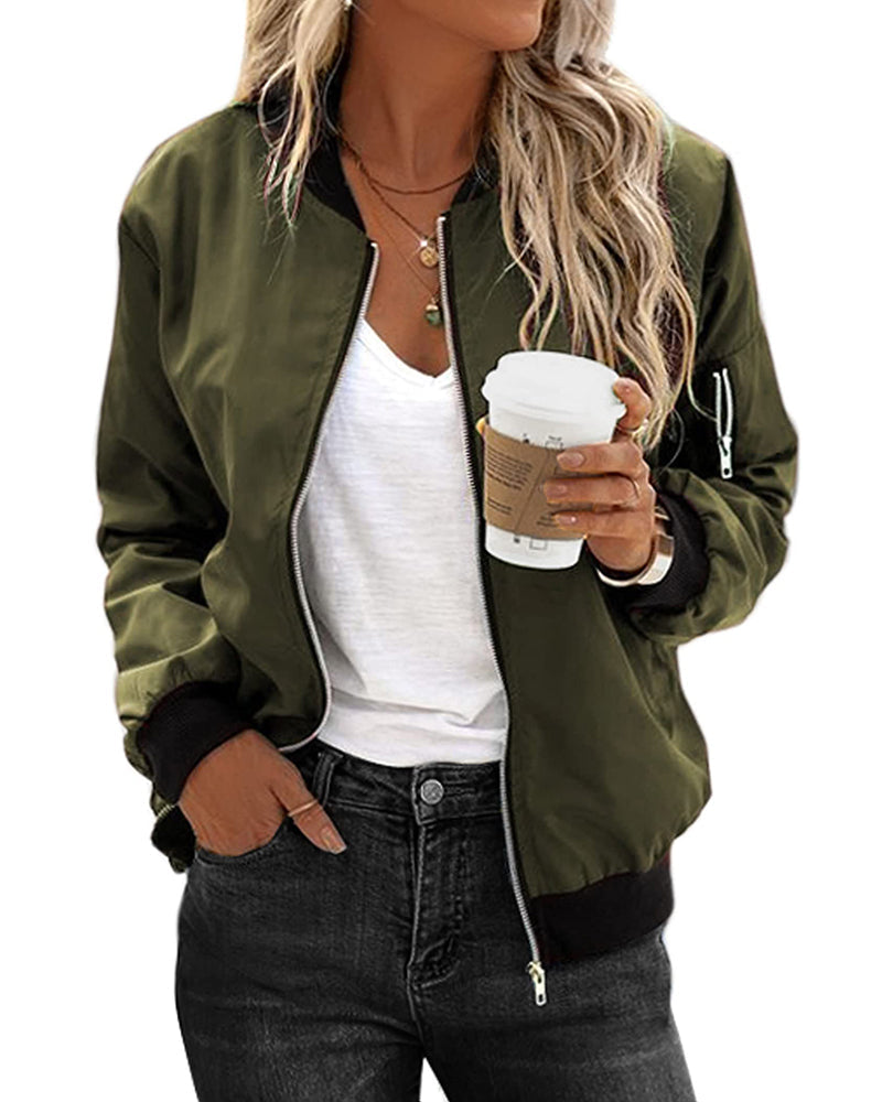 Vintage Bomber Jacket - Everly-Olive green-XS-The Livary