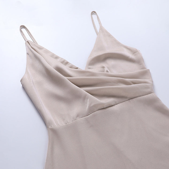 Stylish spaghetti strap dress – Elara-Green-S-The Livary