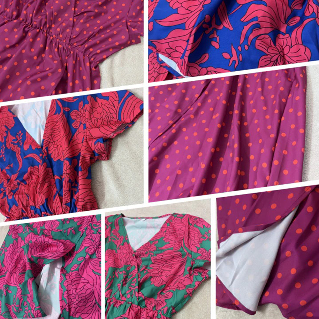 Casual Summer Dress - Luna-Red/Blue-S-The Livary