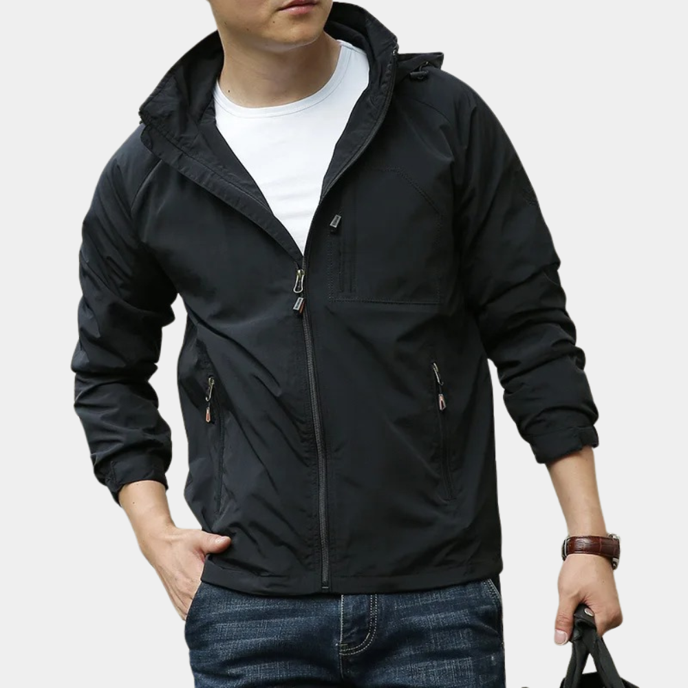 Stylish Men's Autumn Mid Jacket – Milo-Black-M-The Livary