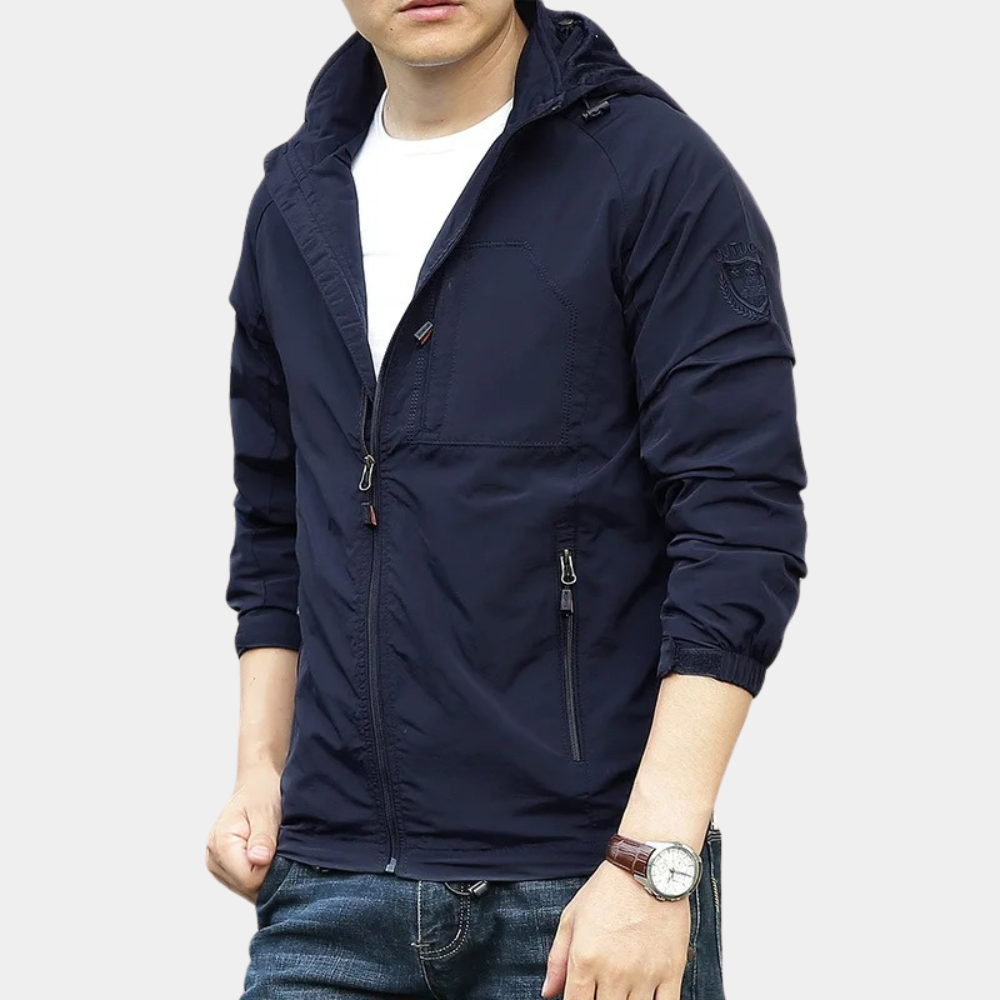 Stylish Men's Autumn Mid Jacket – Milo-Dark blue-M-The Livary