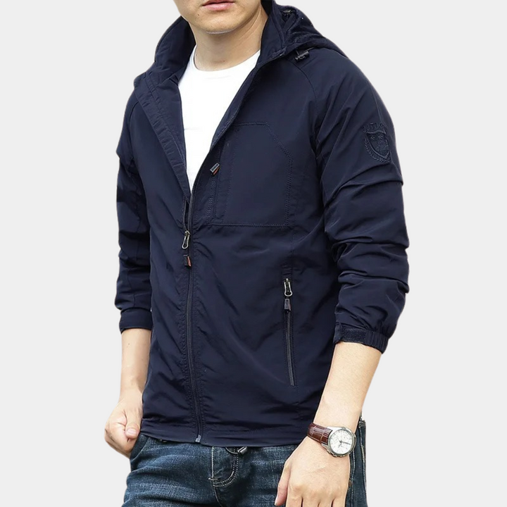 Stylish Men's Autumn Mid Jacket – Milo-Dark blue-M-The Livary