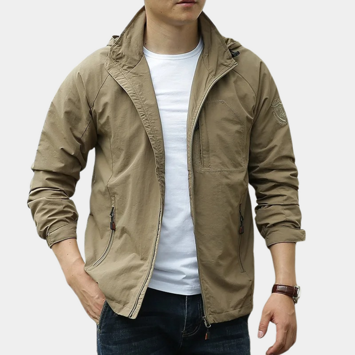 Stylish Men's Autumn Mid Jacket – Milo-Khaki-M-The Livary