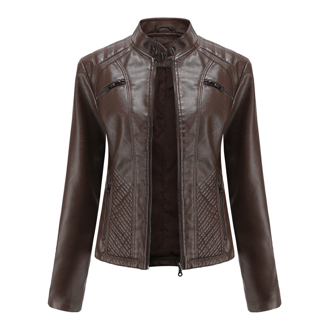 Cool Leather Ladies Jacket - Nova-Dark brown-XS-The Livary