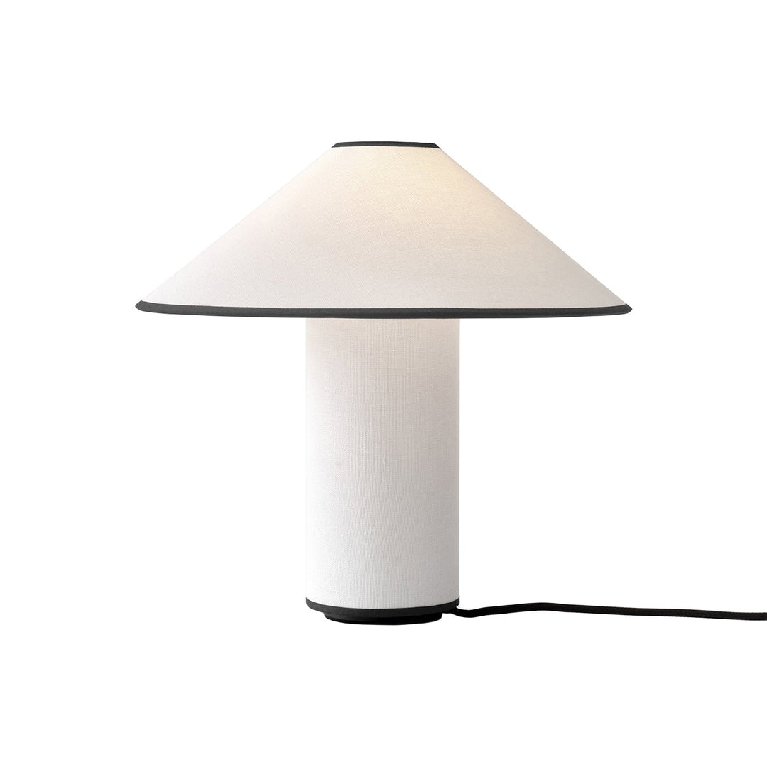 Table lamp with fabric shade – Lunara-Black+White-The Livary