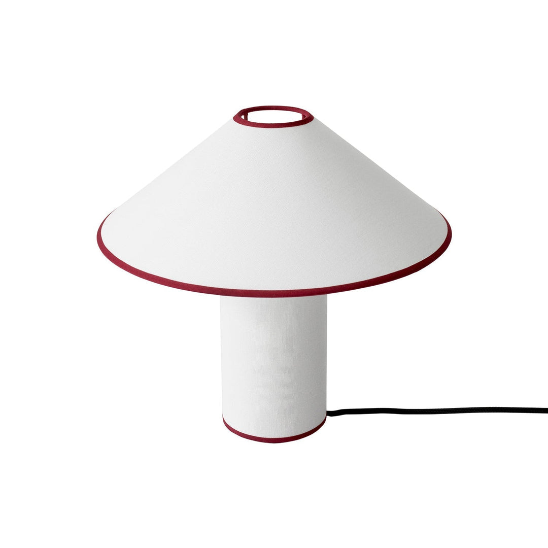 Table lamp with fabric shade – Lunara-Red+White-The Livary