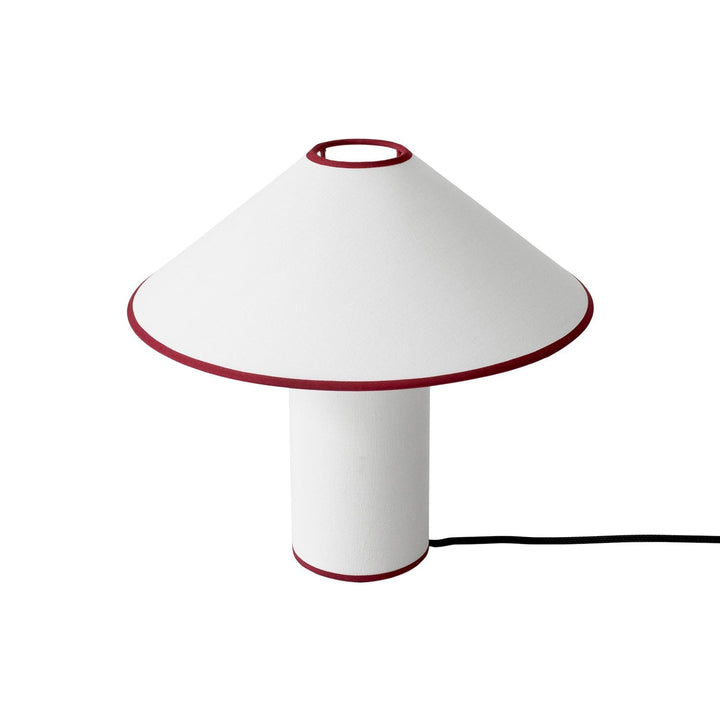 Table lamp with fabric shade – Lunara-Red+White-The Livary