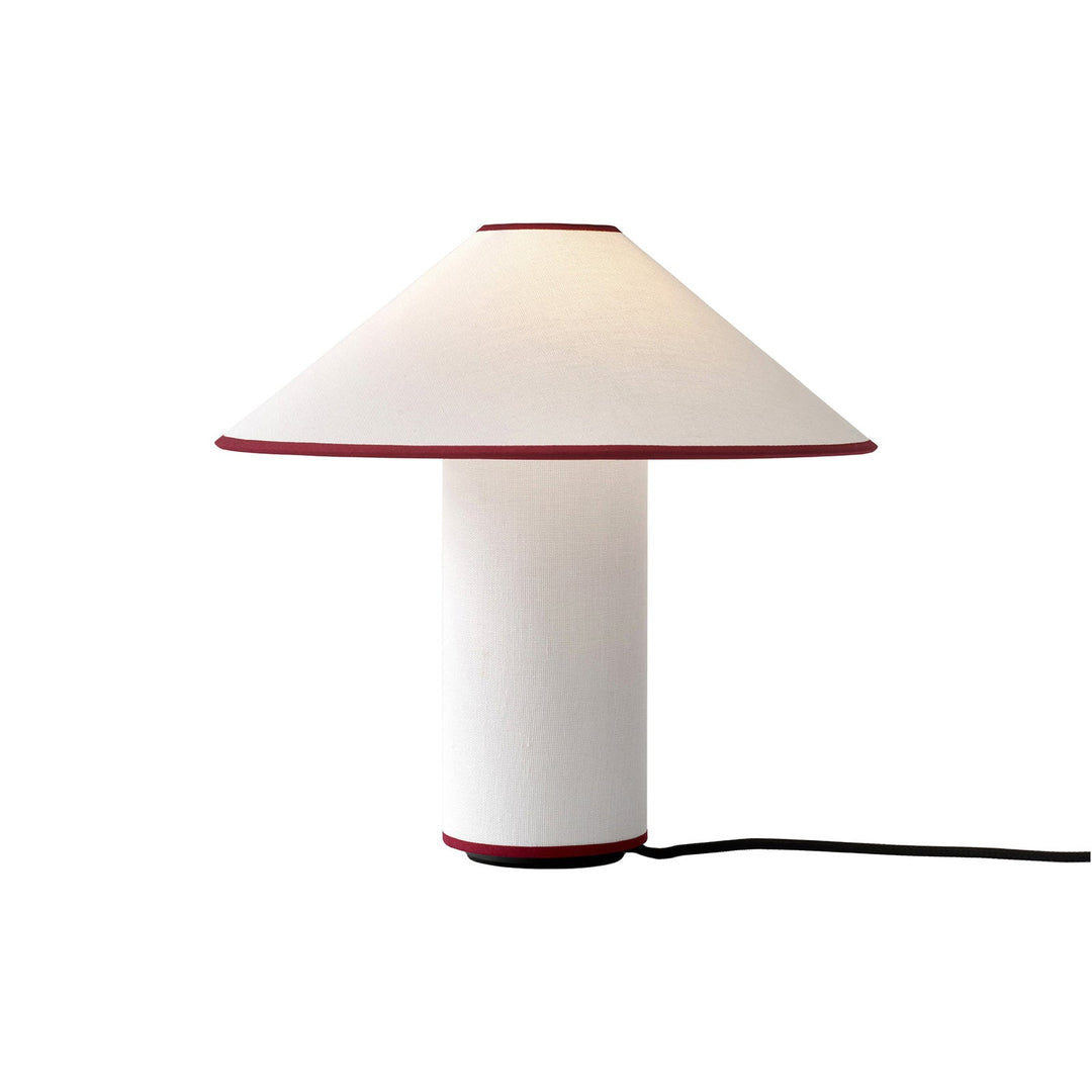 Table lamp with fabric shade – Lunara-Red+White-The Livary
