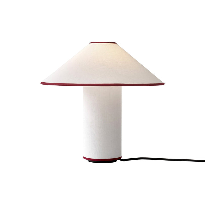 Table lamp with fabric shade – Lunara-Red+White-The Livary