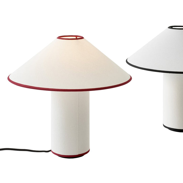 Table lamp with fabric shade – Lunara-Red+White-The Livary