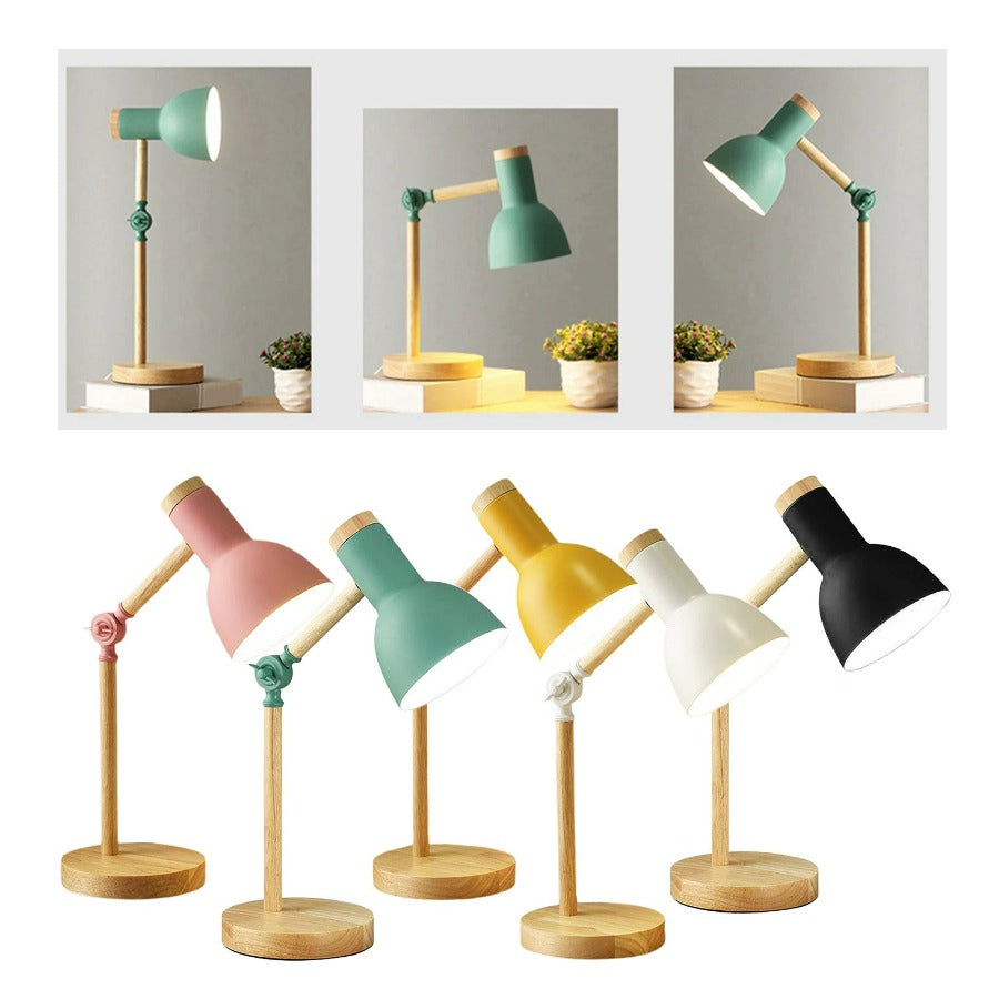 Wooden Scandinavian Table Lamp - LumiNord-Black-The Livary