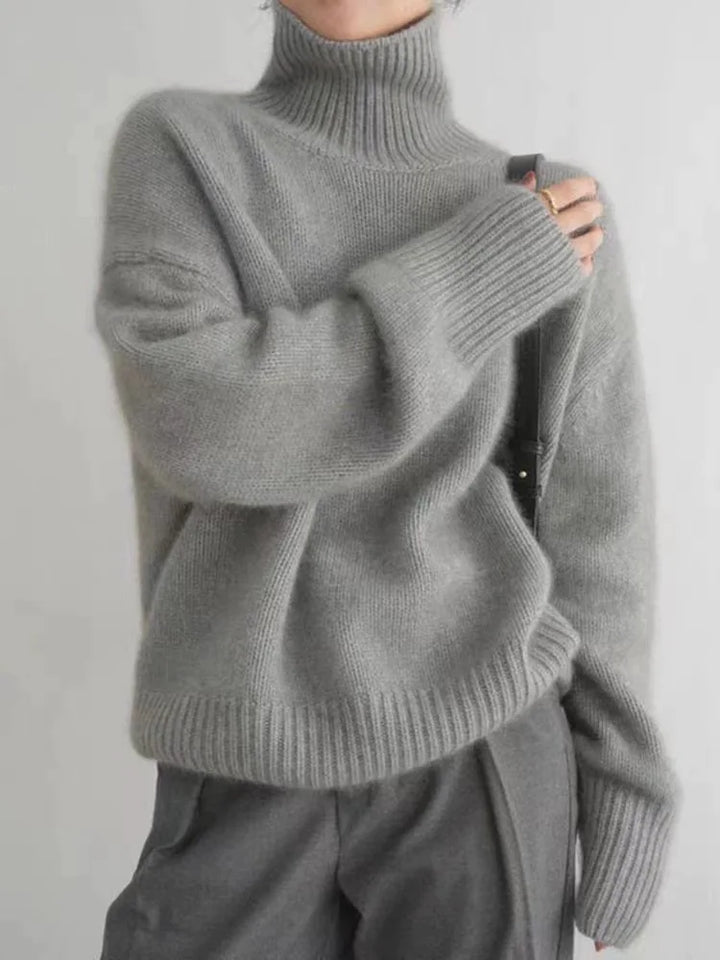 Cashmere Ladies' Turtleneck - Seraphina-Gray-S-The Livary
